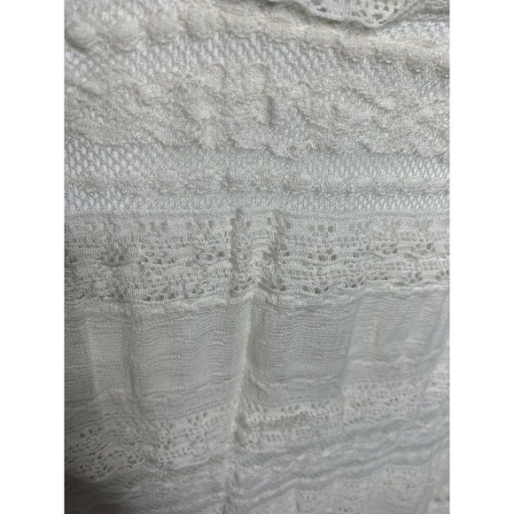 Chico's 0 Women's Small Ivory Pull-On Maxi Skirt Crochet Lace Trim Boho … - Picture 6 of 6